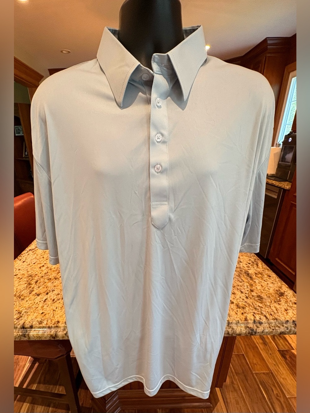 Collars & Co. men’s Dress Collar Polo Short Sleeve. Light blue. 2XL. Retail: $98